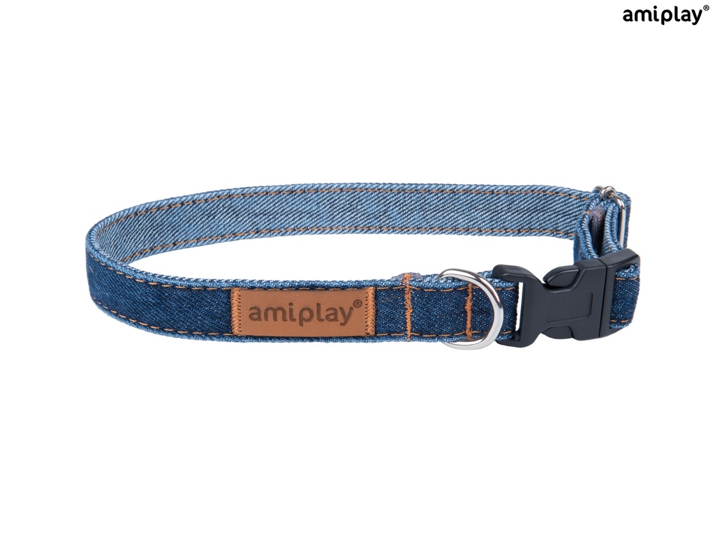 Amiplay Denim koiranpanta, säädettävä 35-50x2cm, tummansininen L