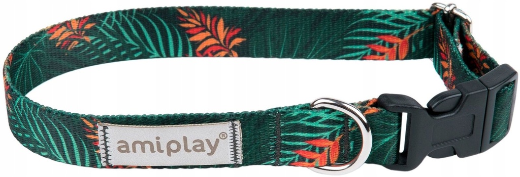 Amiplay BeHappy koiranpanta, säädettävä 20-35x1,5cm, jungle S