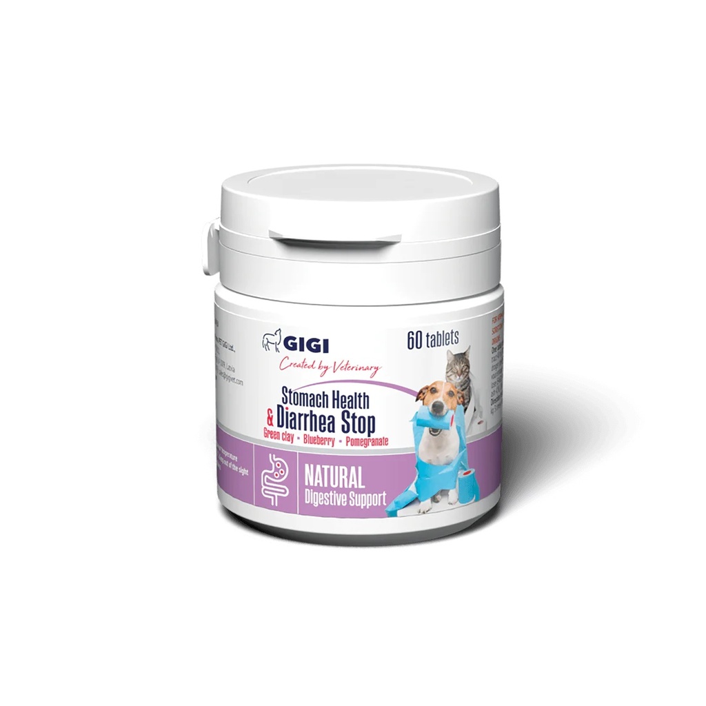 GIGI Stomach Health &amp; Diarrhea Stop vatsaravinne kissalle ja koiralle 60 tablettia