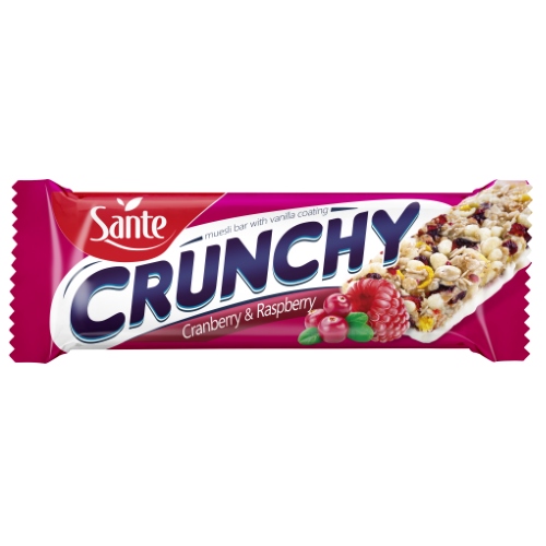 Sante Crunchy välipalapatukka karpalo-vadelma vaniljalla 40g