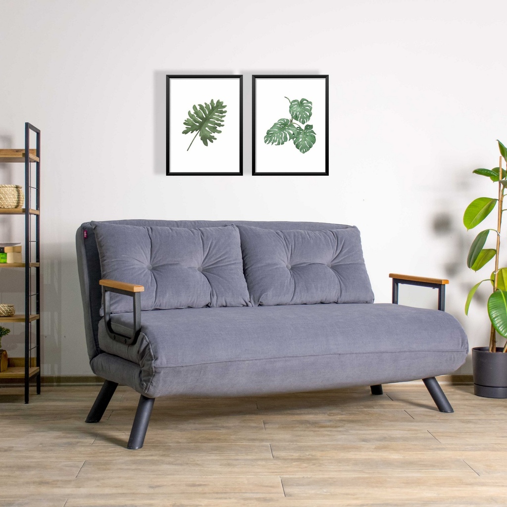 Chic Home Saima 2-istuttava vuodesohva 133 cm, harmaa