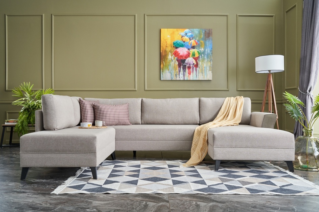 Chic Home Väinö kulmavuodesohva 2 divaanilla 300x202xK78 cm, beige
