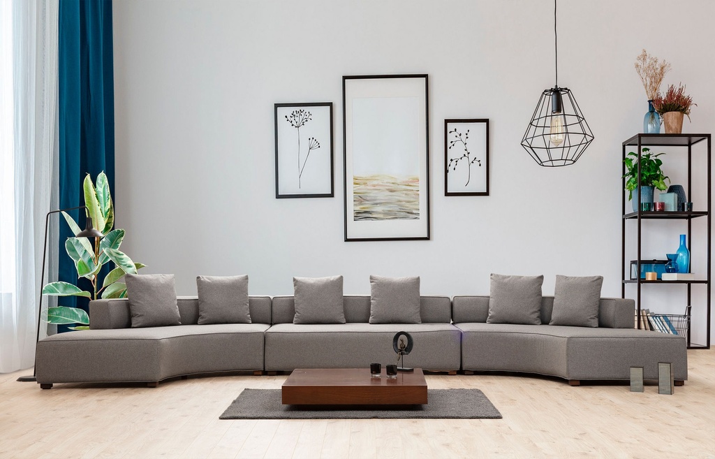 Chic Home Gisele U modulaarinen kaarisohva 522 cm, harmaa