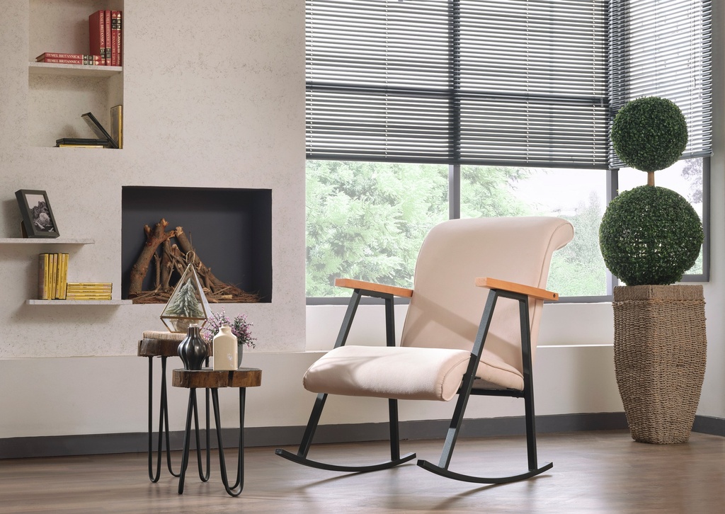 Chic Home Yonna keinutuoli metallirungolla, beige