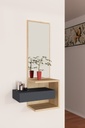 Chic Home Stella hylly peilillä, tammi / antrasiitti