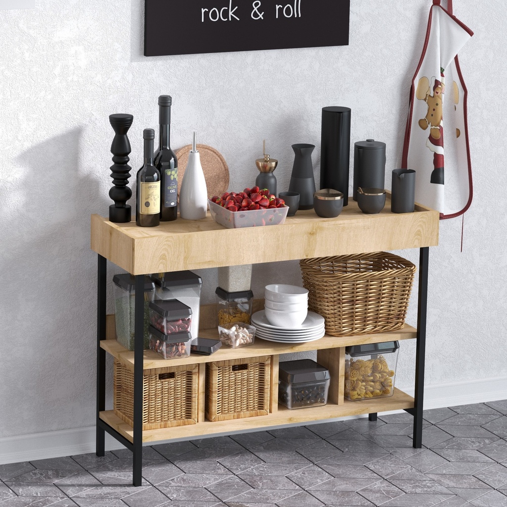Chic Home Nelli sivupöytä 103x35xK82 cm, beige/musta