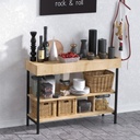 Chic Home Nelli sivupöytä 103x35xK82 cm, beige/musta