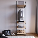 Chic Home Sanni vaatehyllykkö tangolla 50x40xK180 cm, beige/musta