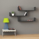 Chic Home Tilja 3-tasoinen seinähylly 120x22xK67 cm, antrasiitti