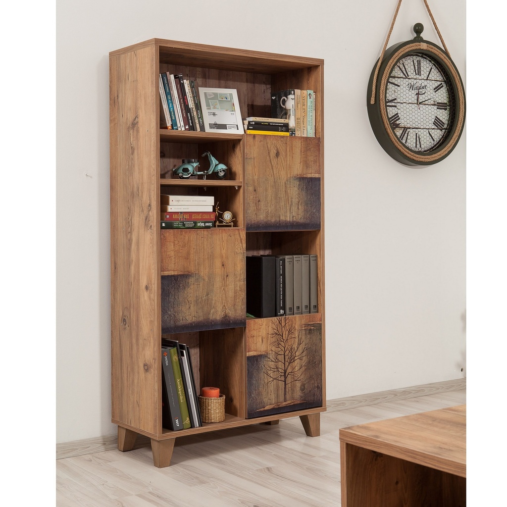 Chic Home Marianna kirjahylly 80x36xK155 cm, ruskea/musta