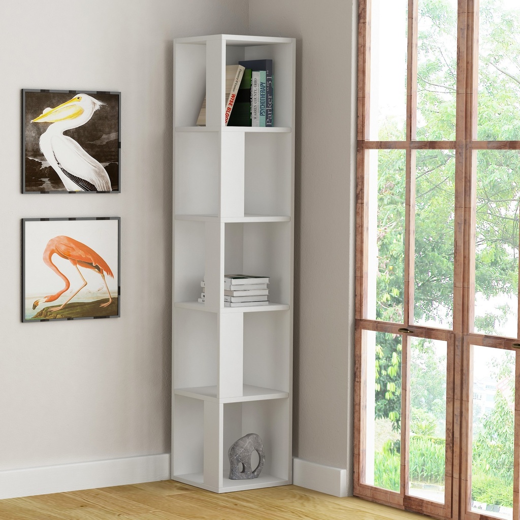 Chic Home Piata kulmahyllykkö 34x34xK161 cm, valkoinen