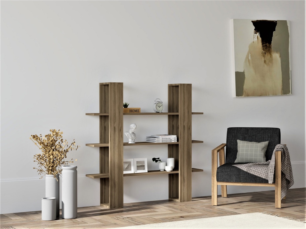 Chic Home Alvar kirjahylly 120x23xK120 cm, tummanruskea