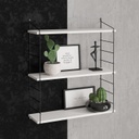 Chic Home Airi seinähylly 72x20xK85 cm, 3 tasoa, valkoinen/musta