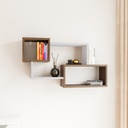 Chic Home Jami seinähylly 90x20xK51 cm, ruskea/valkoinen