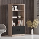 Chic Home Valentia kirjahylly alakaapilla 64x36xK140 cm, vaaleanbeige/antrasiitti