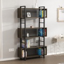 Chic Home Stefani kirjahylly 90x25xK160 cm, tummanruskea/musta