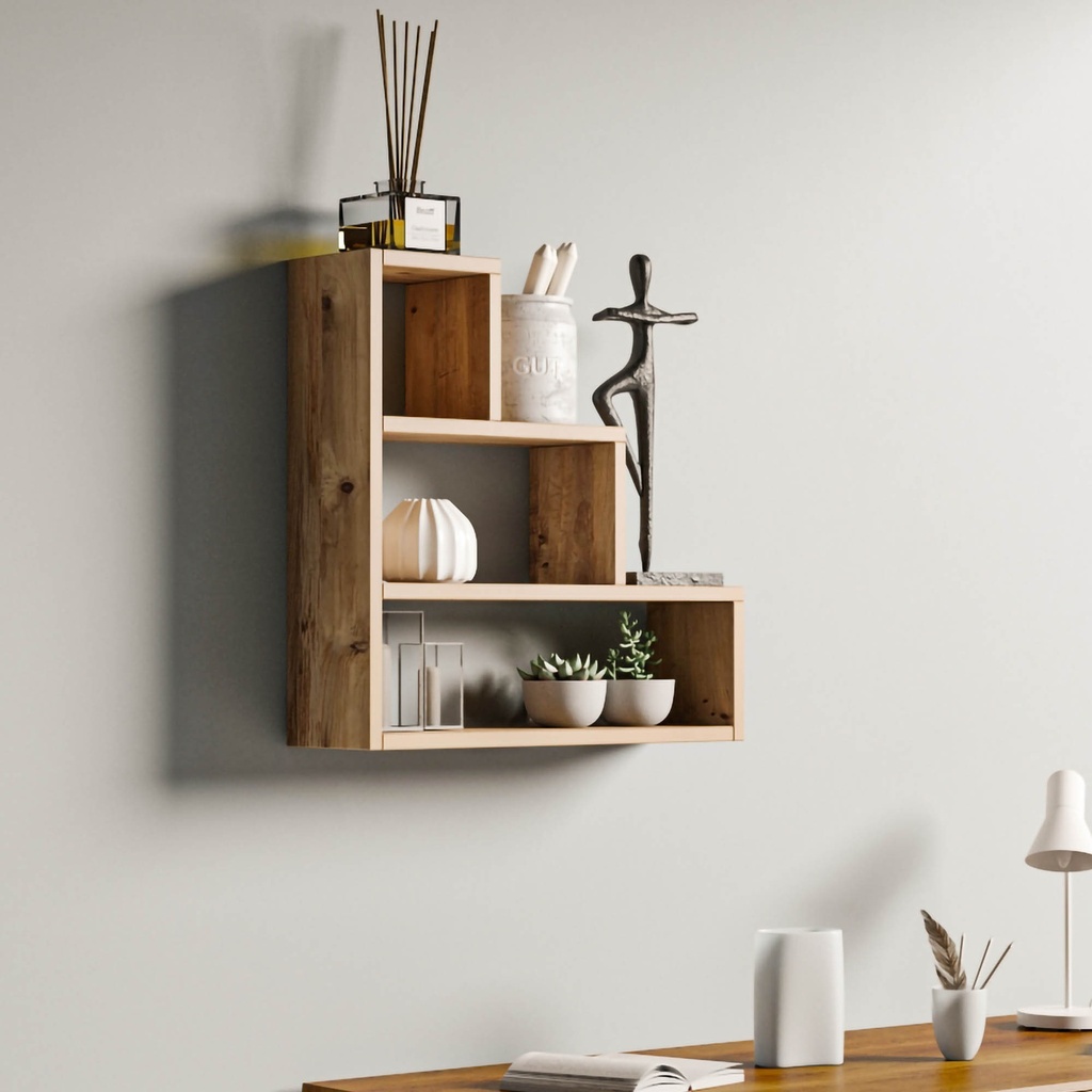 Chic Home Pernilla seinähylly 62x18xK62 cm, ruskea