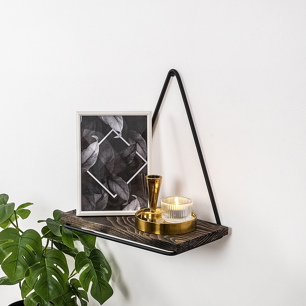 Chic Home Roope seinähylly 27x15xK28 cm, tummanruskea