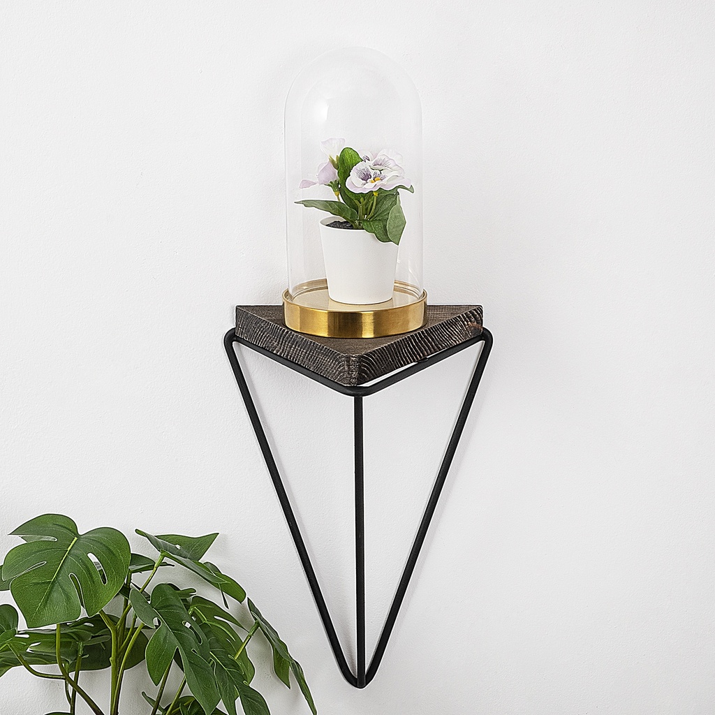Chic Home Wenni seinähylly 20 cm, ruskea/musta