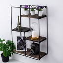 Chic Home Lilette seinähylly 40x15xK60 cm, tummanruskea/musta
