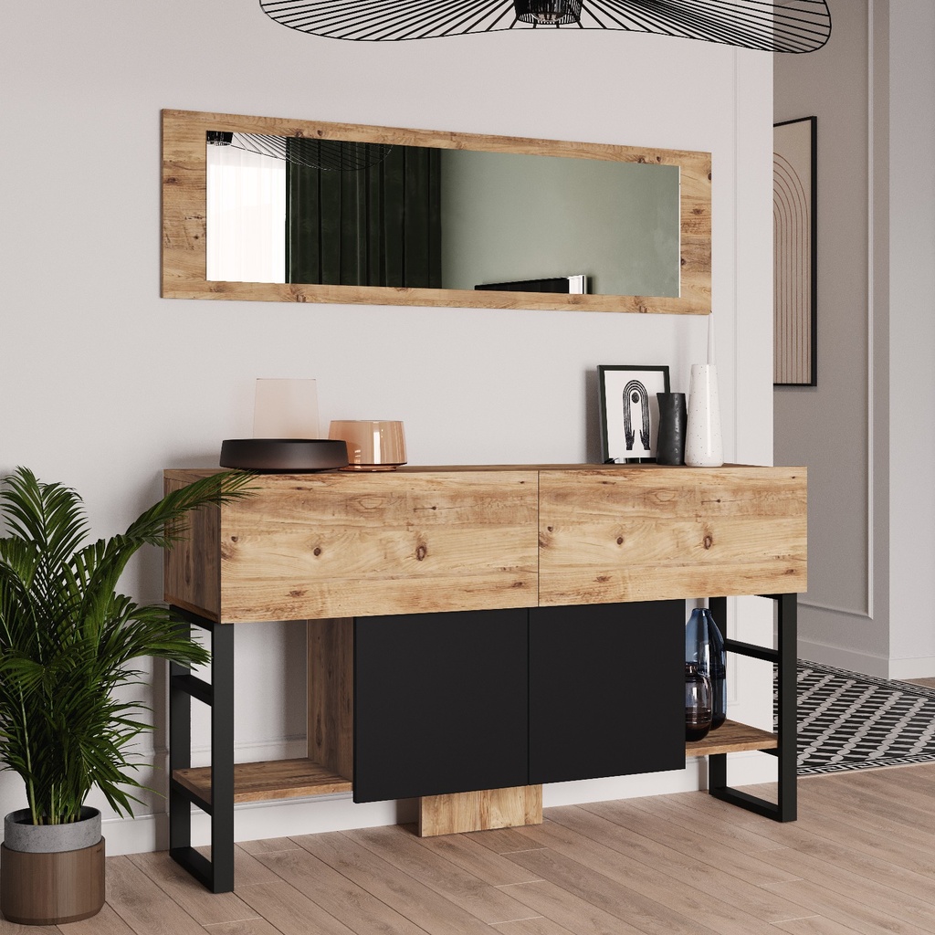 Chic Home Nikolai senkki 139 cm + peili, ruskea