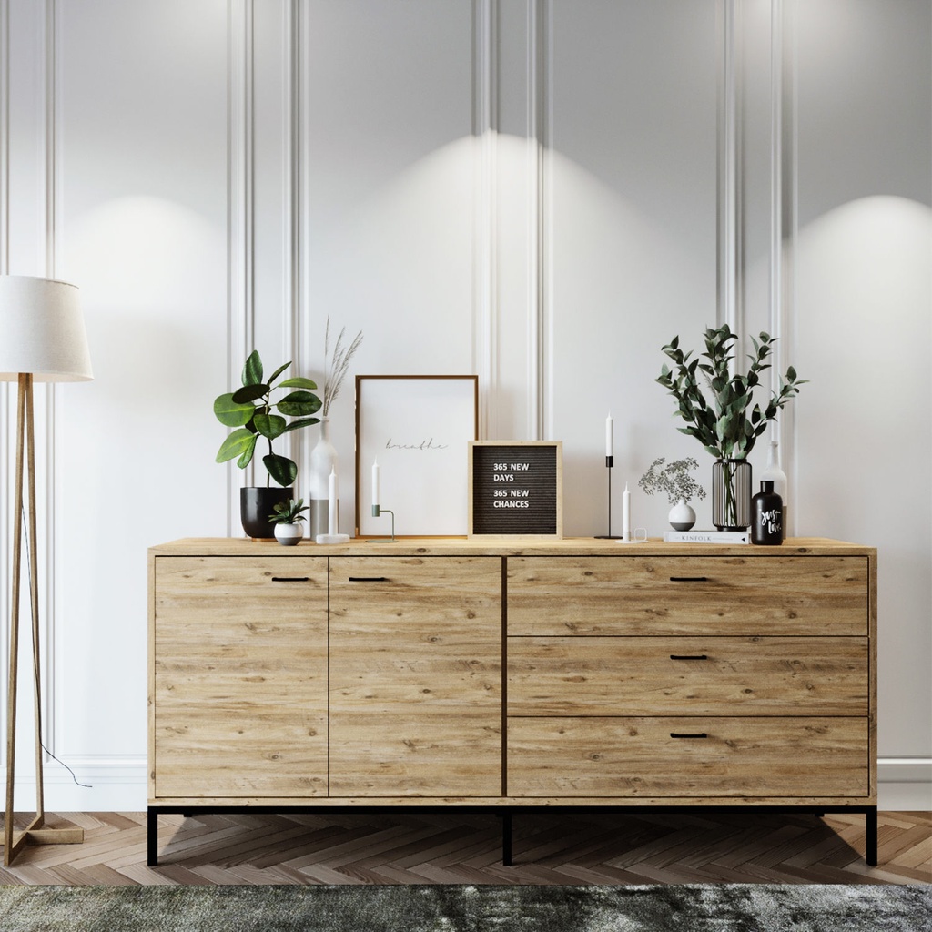 Chic Home Markku senkki 180x45xK80 cm, vaaleanruskea/musta