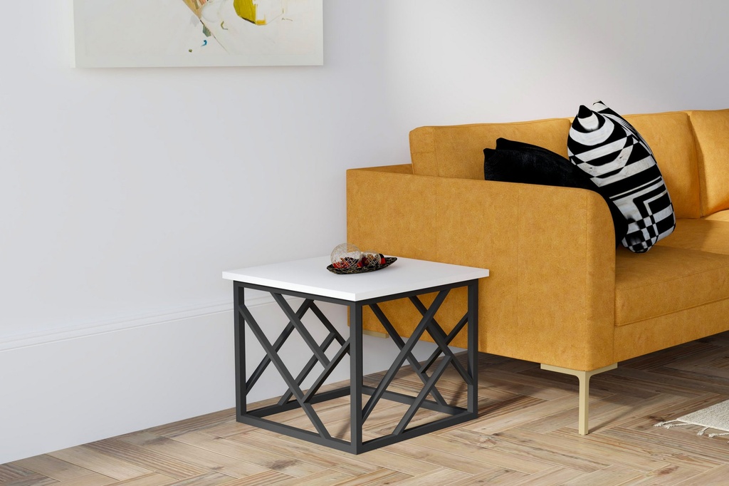 Chic Home Wonna sohvapöytä 54x54xK42 cm, valkoinen/musta