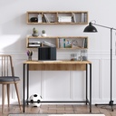 Chic Home Penniina työpöytä 100x60xK74 cm + 2 seinähyllyä, beige/musta
