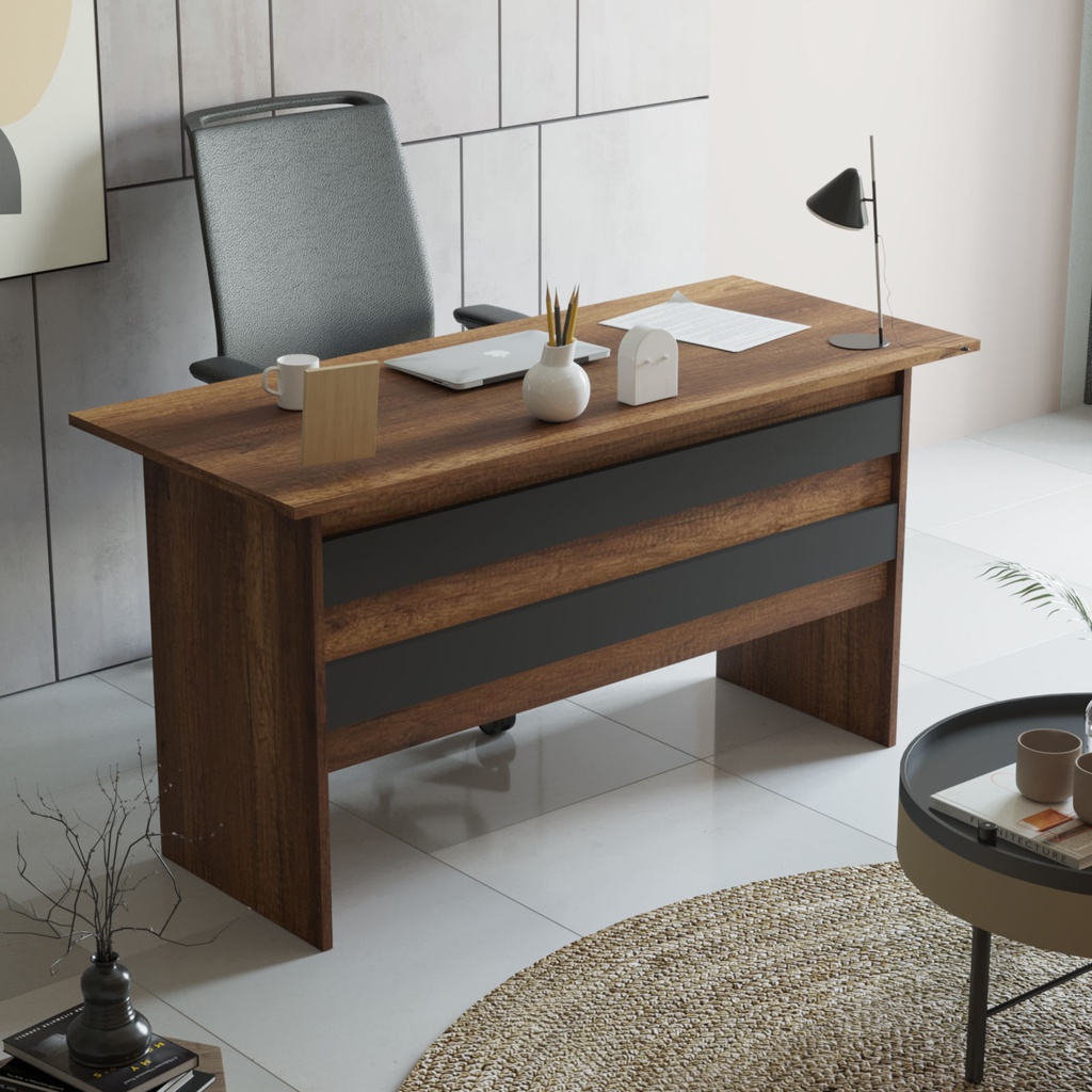 Chic Home Valma työpöytä 140x60xK74 cm, tummanruskea/antrasiitti