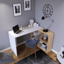 Chic Home Joonatan työpöytä 120xK75 cm, valkoinen/ruskea