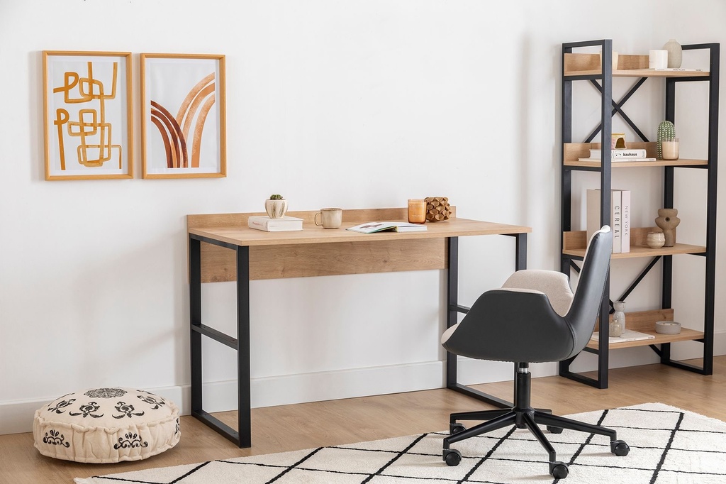 Chic Home Jani työpöytä 120x60xK75 cm, vaaleanruskea/musta