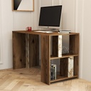 Chic Home Linette Marble työpöytä hyllyköllä 120x60xK75 cm, tummanruskea/valkoinen