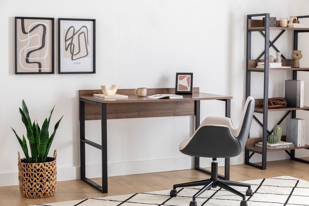 Chic Home Raila työpöytä 120x60xK75 cm, tummanruskea/musta