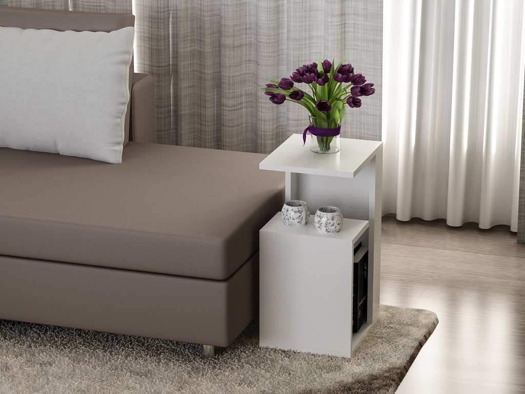 Chic Home Ramina sivupöytä 35x30xK60 cm, valkoinen