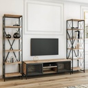 Chic Home Marita TV-taso 150 cm + 2 hyllykköä 50x35xK180 cm, ruskea/musta