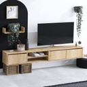 Chic Home Harri TV-taso 180 cm + seinähylly, vaaleanruskea