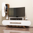 Chic Home Miko TV-taso 145 cm + seinähylly, valkoinen/ruskea