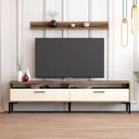 Chic Home Into TV-taso 180 cm + seinähylly, tummanruskea/valkoinen