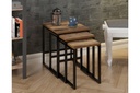 Chic Home Saul sivupöydät 40/42/44 cm 3 kpl, ruskea/musta