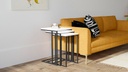 Chic Home Silla sivupöydät 32/36/40 cm 3 kpl, valkoinen/musta