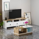 Chic Home Otto TV-taso 150 cm + sohvapöytä, valkoinen/ruskea