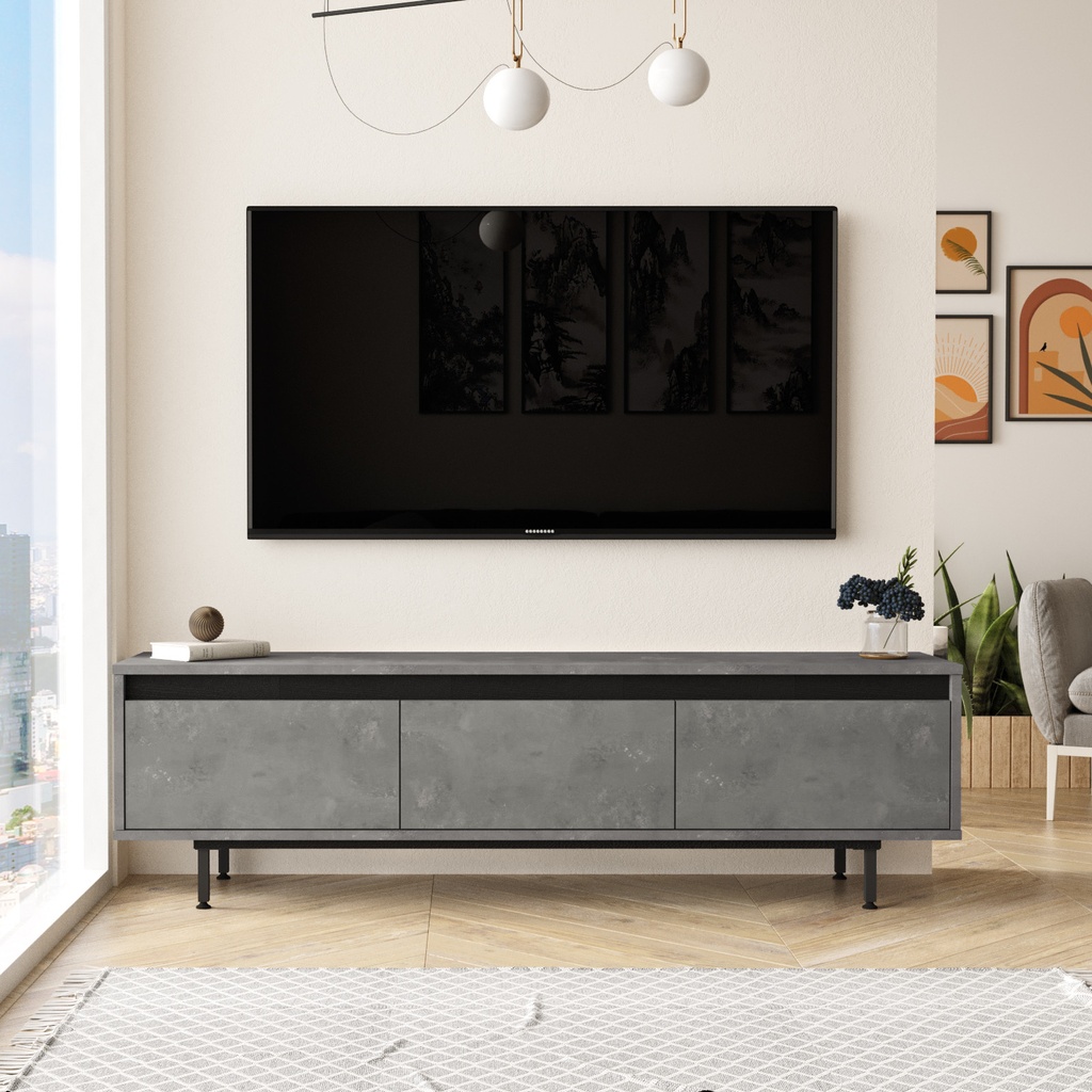 Chic Home Laine TV-taso 160 cm, harmaa/musta