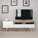 Chic Home Justus TV-taso 150 cm, valkoinen/vaaleanruskea