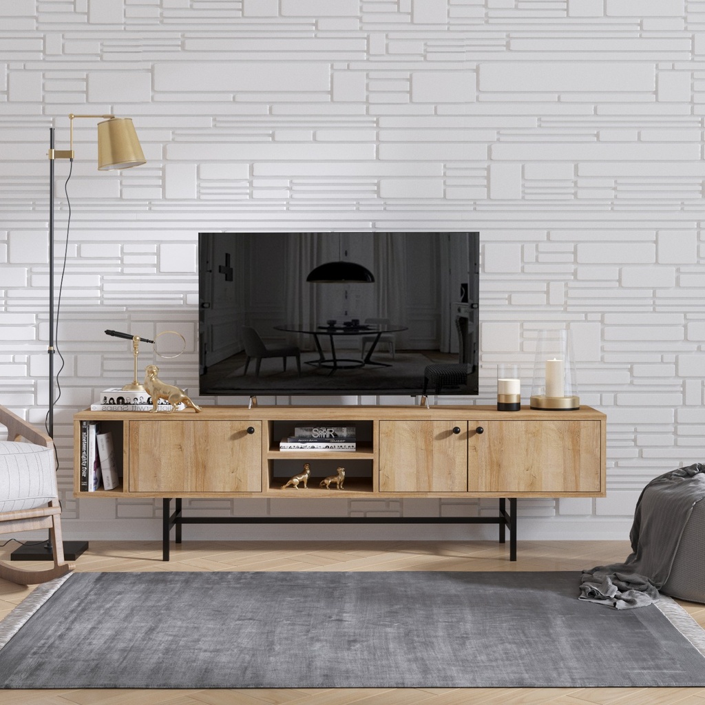 Chic Home Pyry TV-taso 180 cm, ruskea/musta