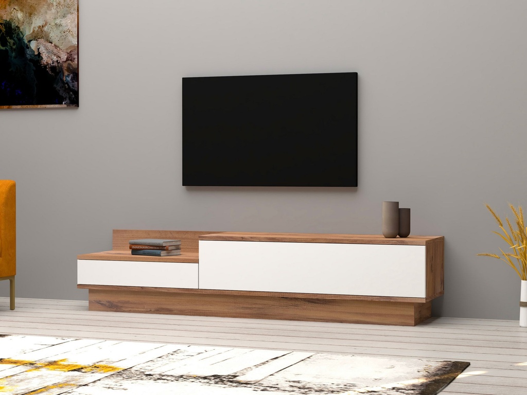 Chic Home Joni TV-taso 160 cm, ruskea/valkoinen