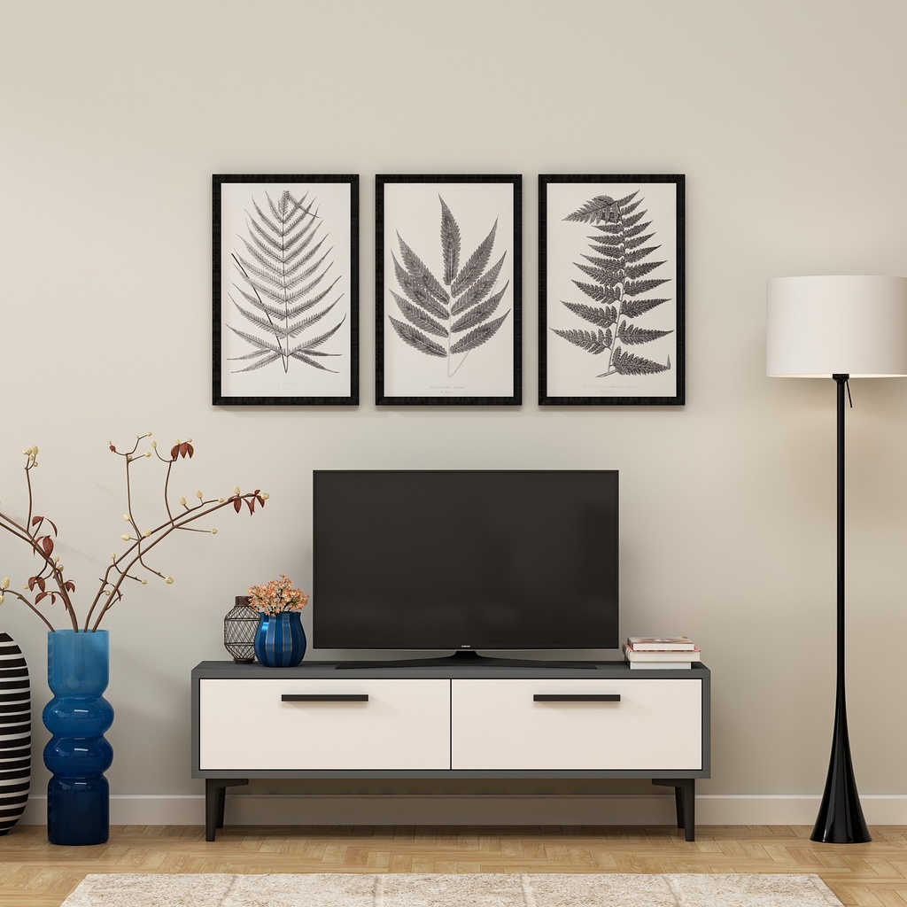 Chic Home Niklas TV-taso 120 cm, valkoinen/antrasiitti