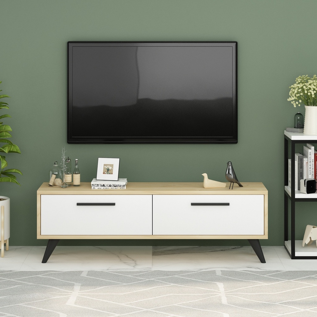 Chic Home Milena TV-taso 120 cm, vaaleanbeige/valkoinen