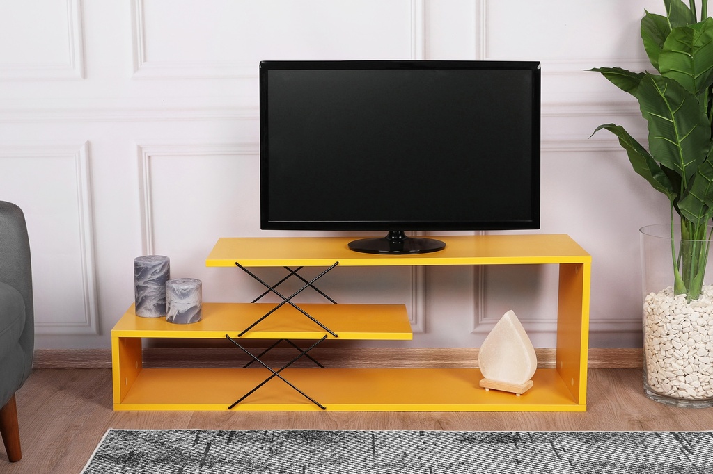 Chic Home Zinna TV-taso 120 cm, keltainen/musta