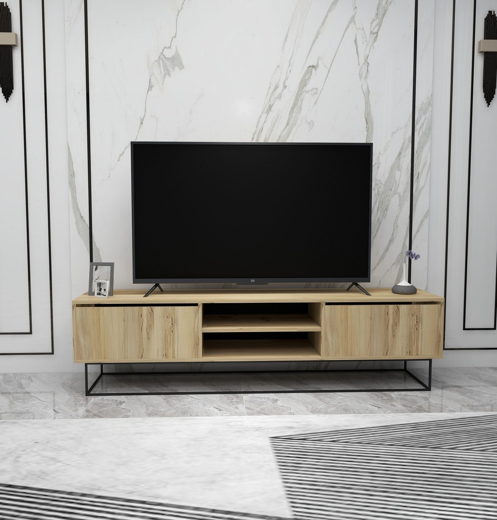 Chic Home Essi TV-taso 180 cm, vaaleanruskea/musta