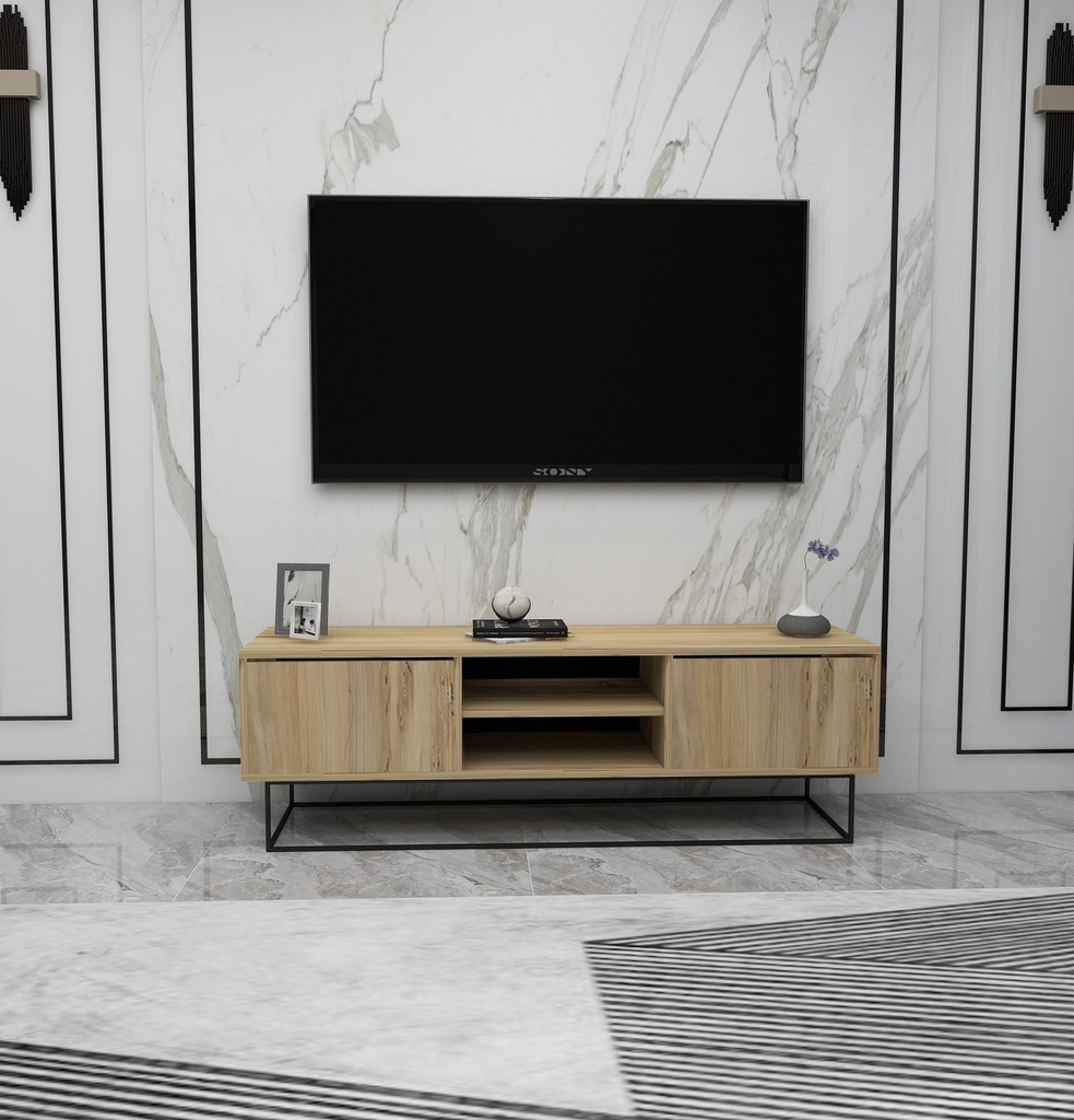 Chic Home Essi TV-taso 140 cm, vaaleanruskea/musta